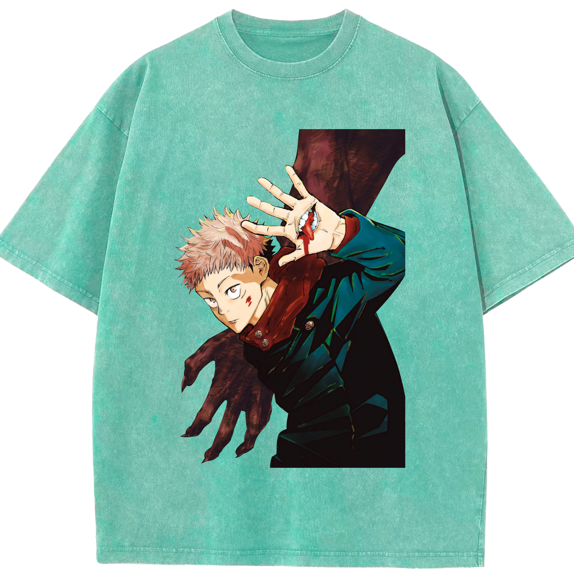 （画像用） 呪術廻戦 Jujutsu Kaisen 綿100% ヴィンテージ風 半袖Tシャツ（フロントプリント）